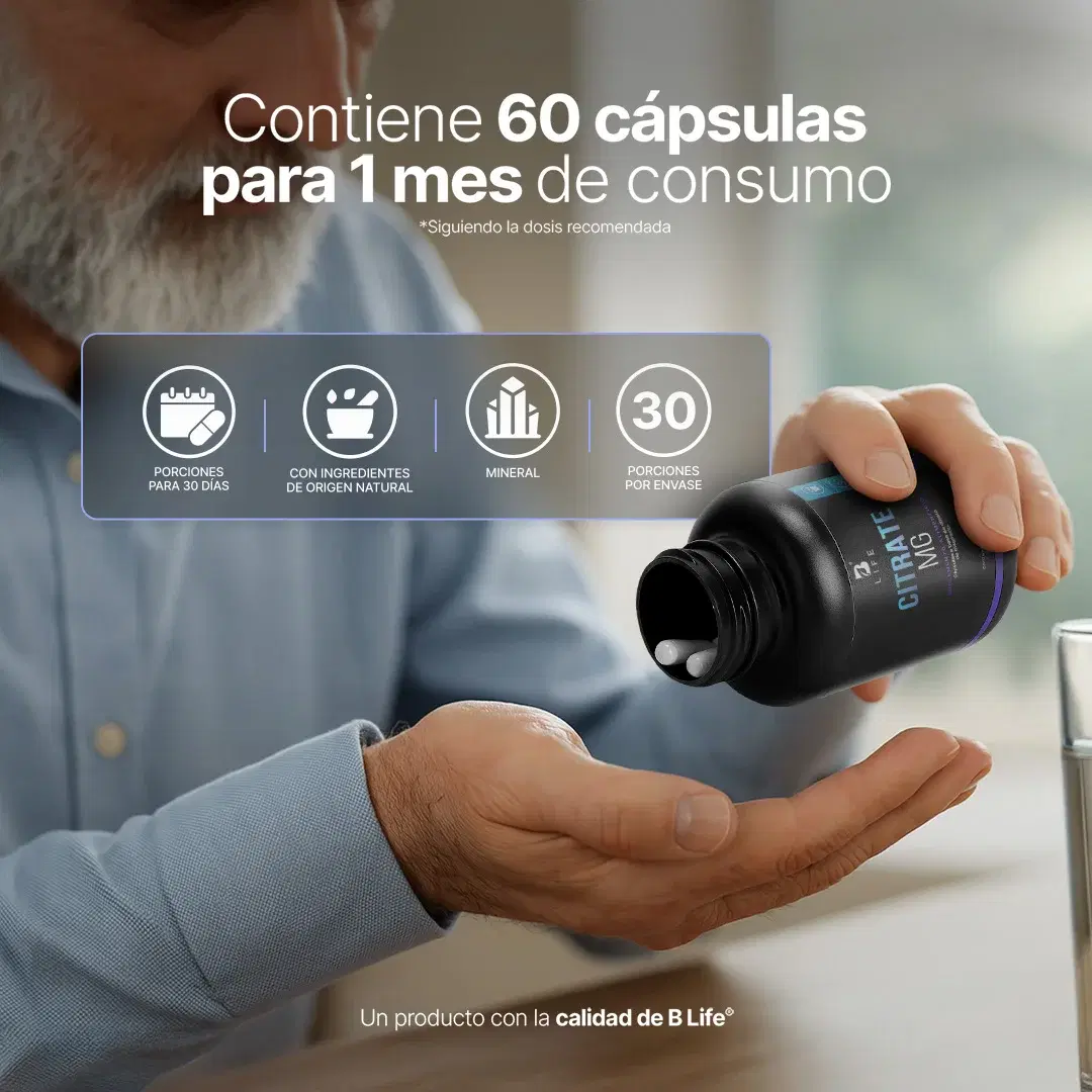 Imagen de Citrato de Magnesio Puro | 1600 mg por Porción | 60 Cápsulas