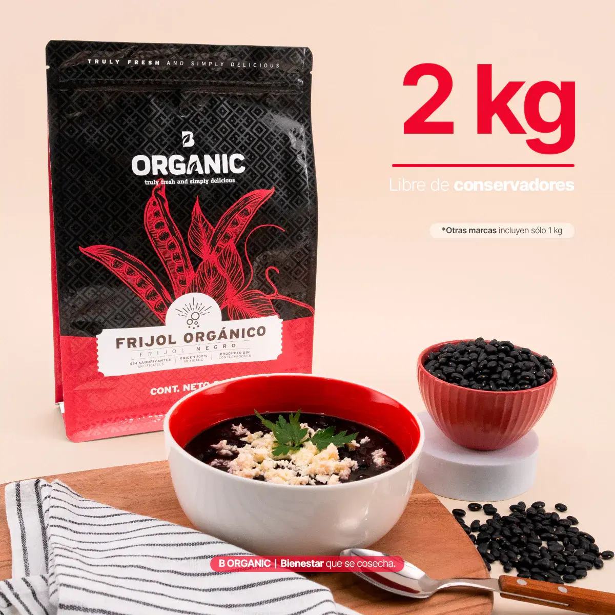 Imagen de Frijol Negro Orgánico | 2 kg