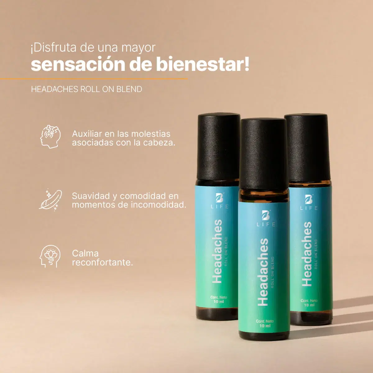 Imagen de Headaches | Aceite Roll On 3 piezas 10 ml c/u