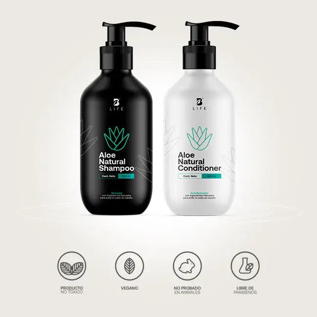 Imagen de Kit Natural de Aloe Champú y Acondicionador 800 ml c/u