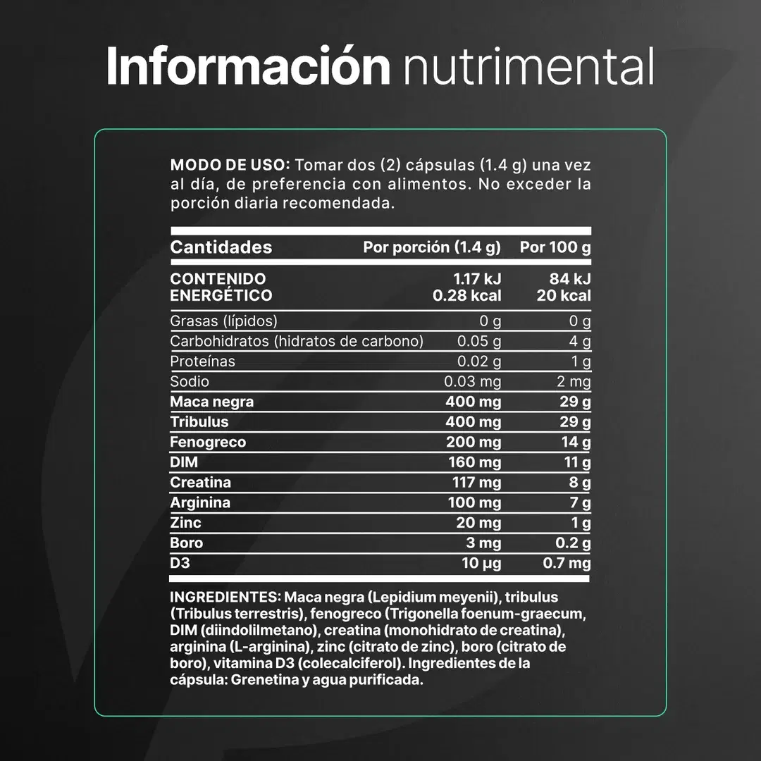Imagen de Fórmula con Extractos Vegetales y Minerales | 60 Cápsulas | Adicionado con Creatina y D3