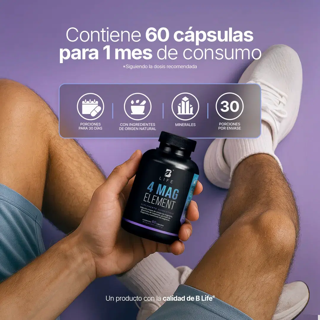 Imagen de Mezcla de 4 tipos de Magnesio | 1400 mg por porción | 60 cápsulas