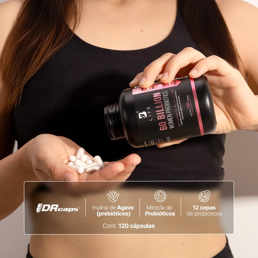 Imagen de 60 billones de Probióticos Para Mujer | con Bromelina e Inulina de Agave | 120 cápsulas