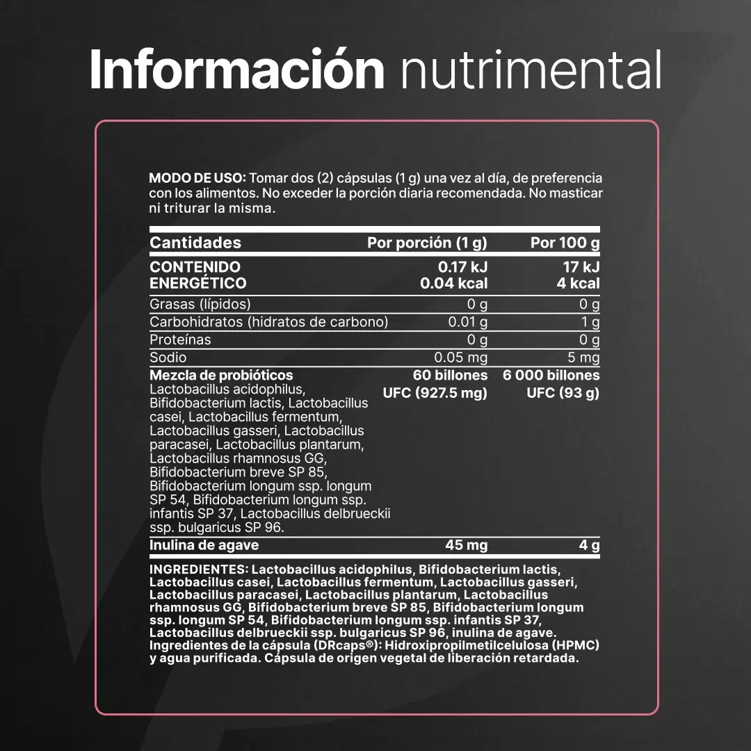 Imagen de 60 billones de Probióticos Para Mujer | con Bromelina e Inulina de Agave