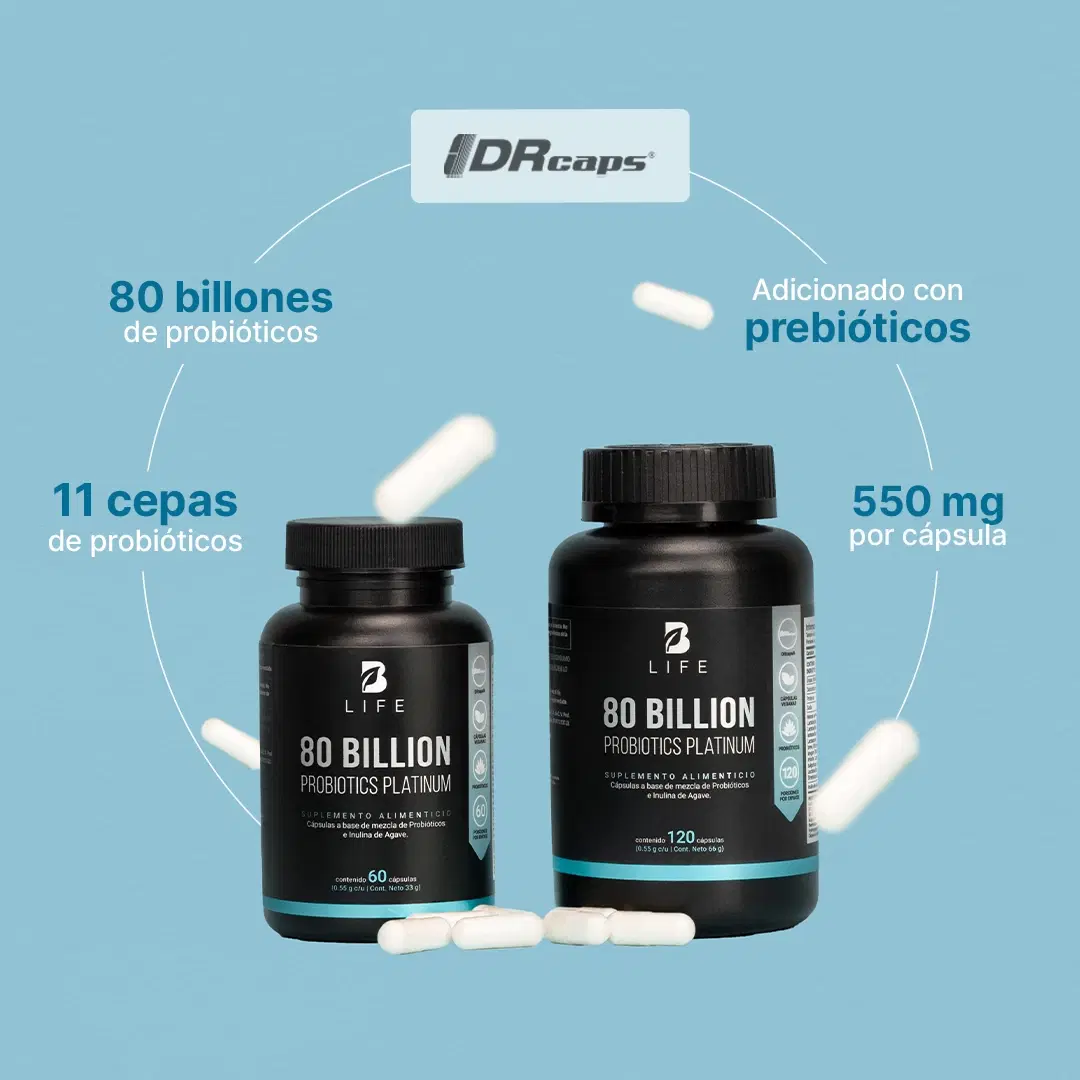 Imagen de Probióticos con 80 Billones y 11 Cepas + Inulina de Agave | Liberación Retardada | B Life