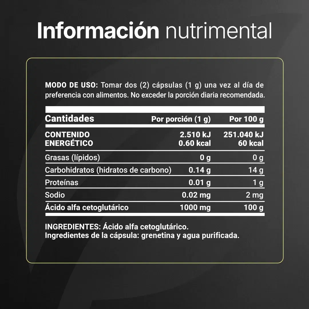 Imagen de AKG | 1000mg por porción | 180 Cápsulas