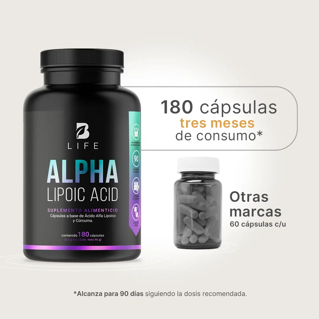 Imagen de Ácido Alfa Lipoico | adicionado con Cúrcuma | 180 cápsulas