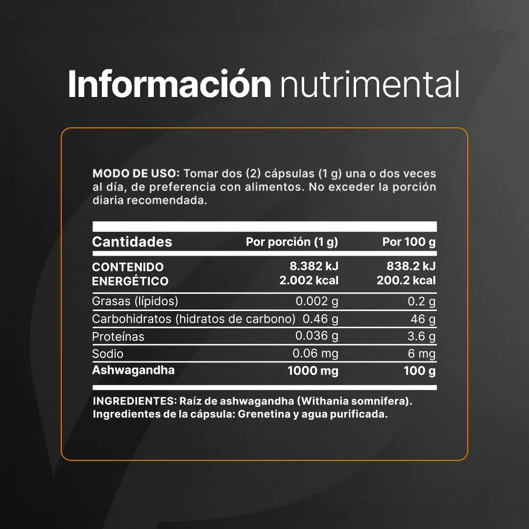 Imagen de Ashwagandha | Adaptógeno Natural | 200 cápsulas
