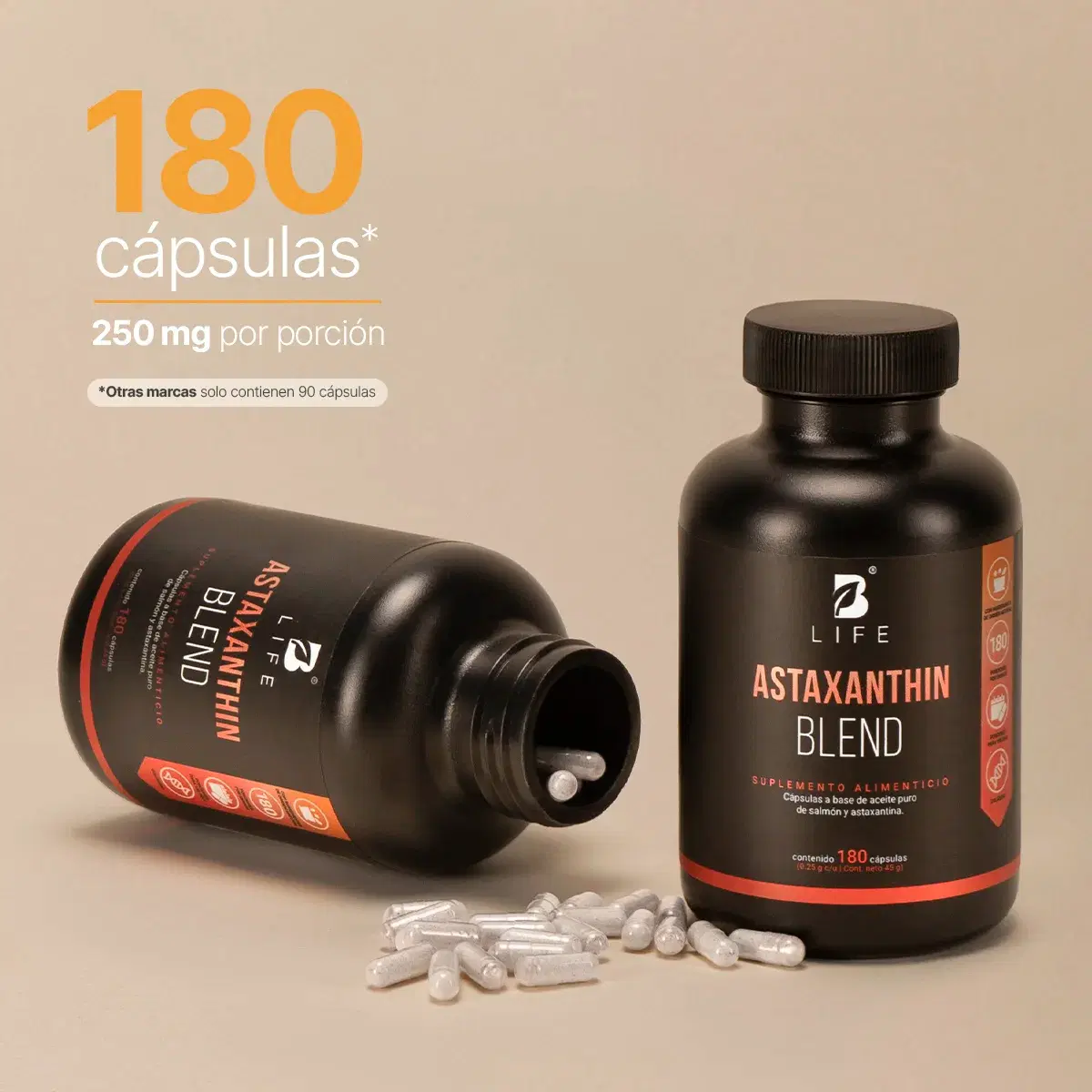 Imagen de Astaxantina | con Aceite de Salmón | 180 cápsulas