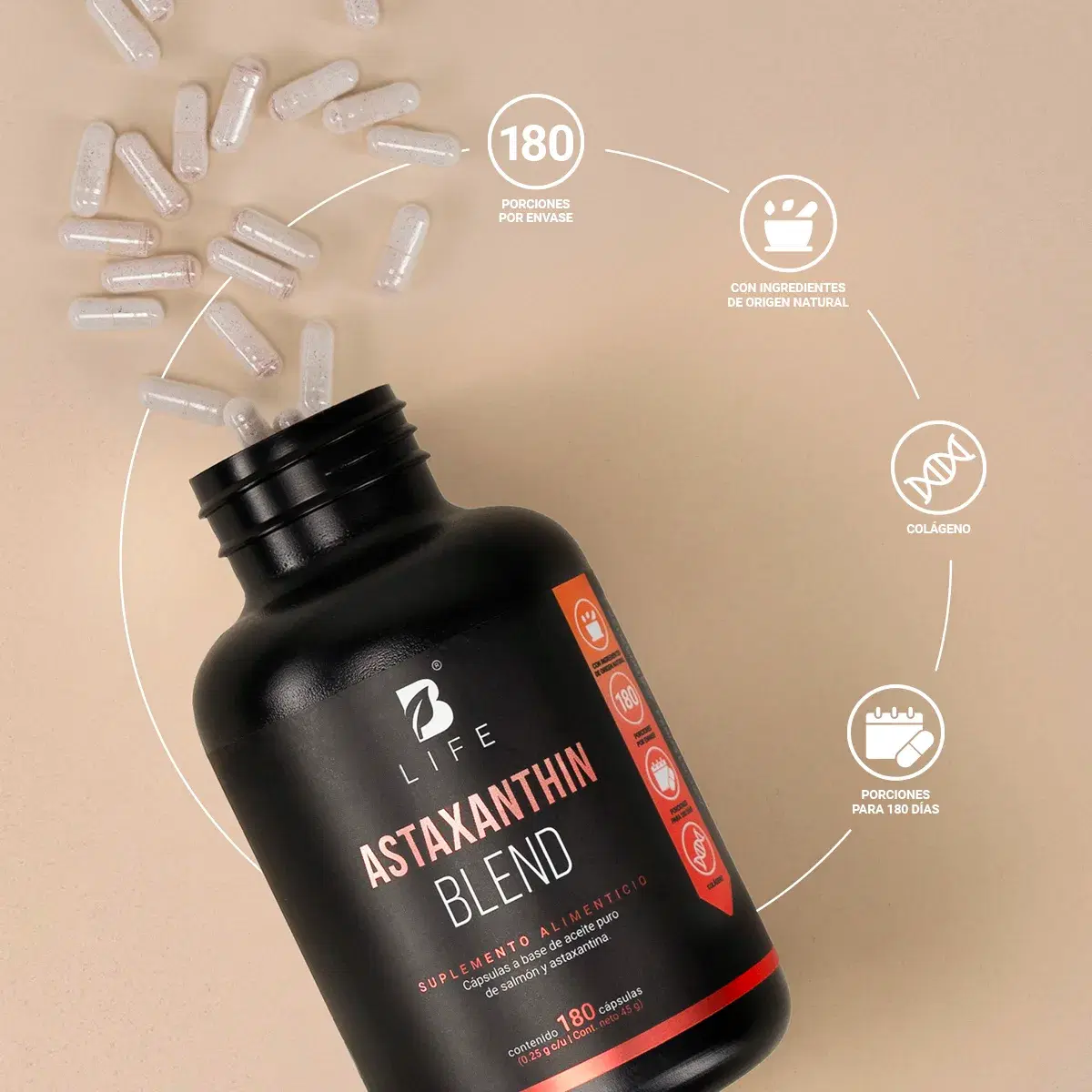 Imagen de Astaxantina | con Aceite de Salmón | 180 cápsulas