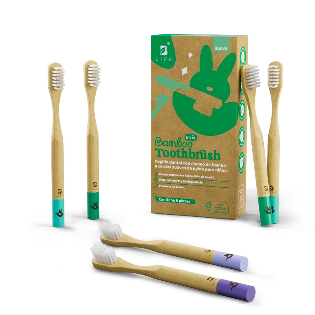 Imagen de Bamboo Toothbrush Kids | Cepillos Dentales de Bambú para Niños 6 o 12 Piezas
