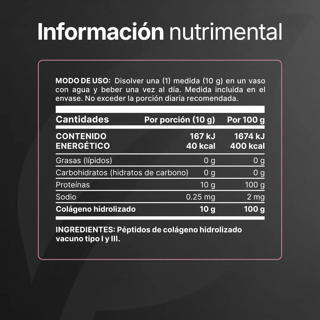 Imagen de Colágeno Hidrolizado en Polvo | Tipo I y III | Sin Sabor | 10 g por porción