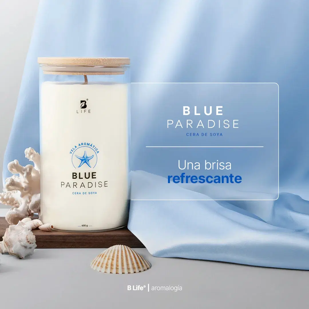 Imagen de Blue Paradise Aromatic Candle | Vela Aromática Brisa Refrescante 600 g