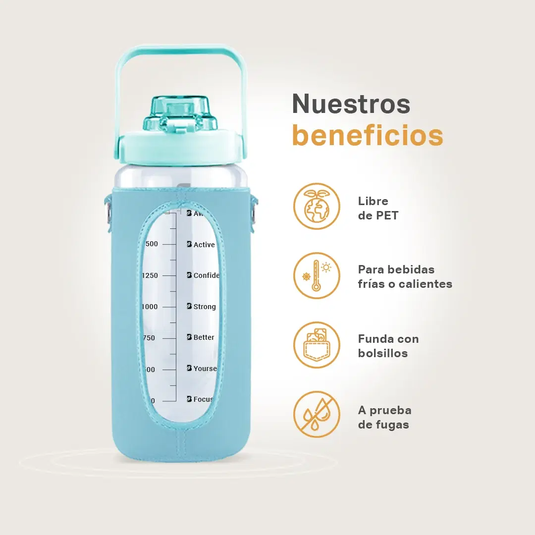 Imagen de Botella Motivacional | Azul 2 L