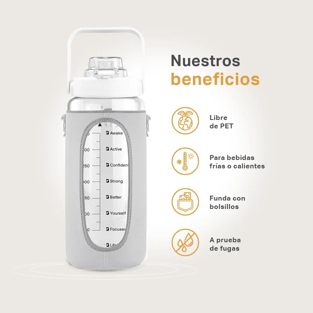 Imagen de Botella Motivacional | Blanca 2 L