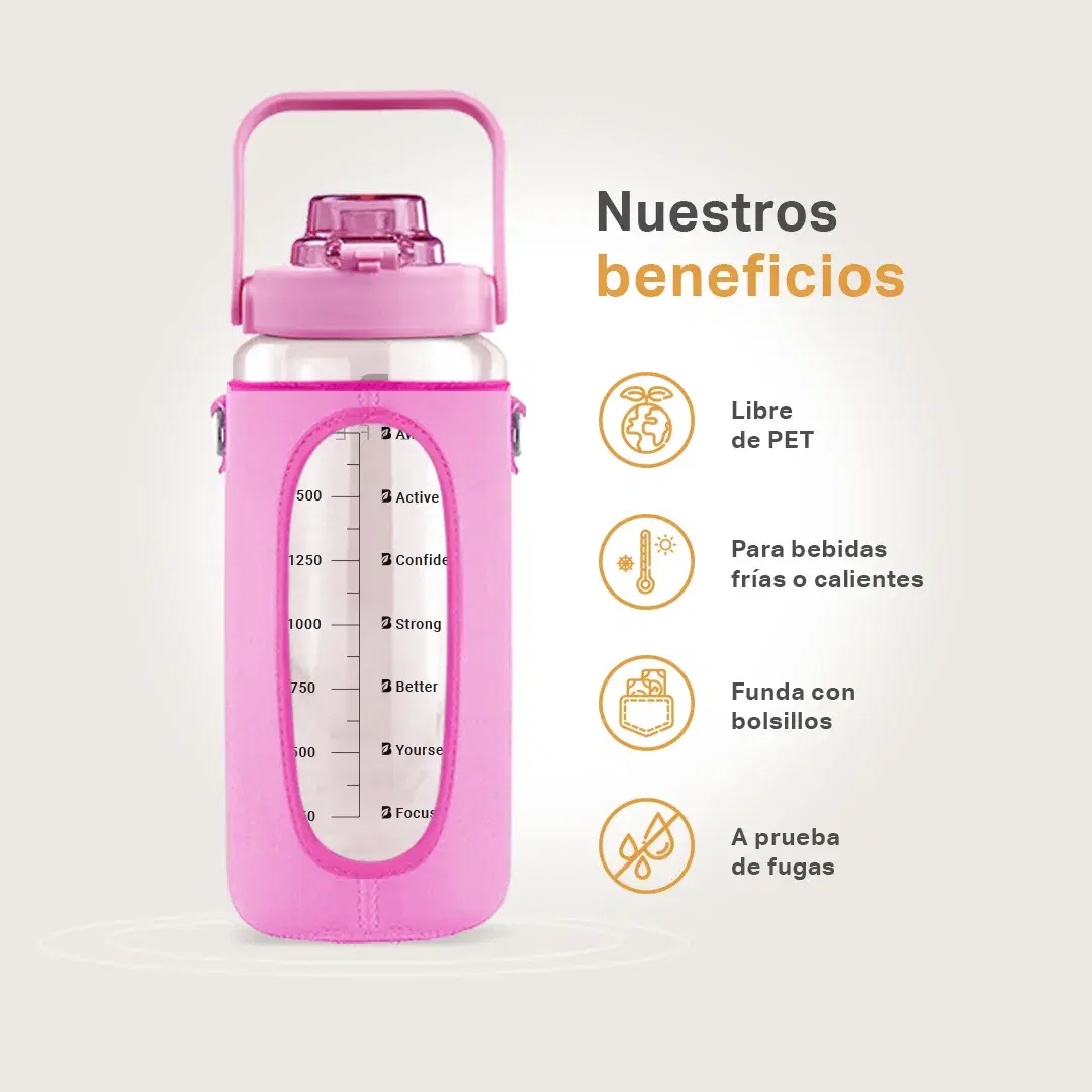 Imagen de Botella Motivacional | Rosa 2 L