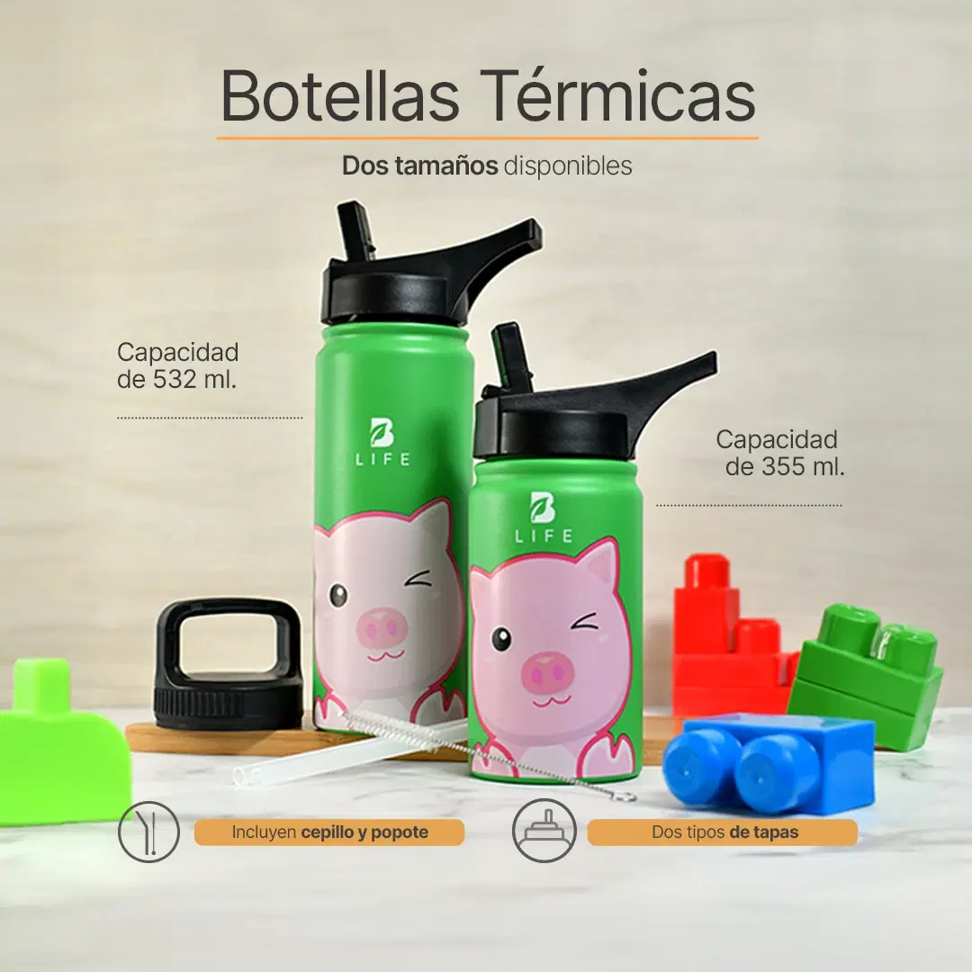 Imagen de Botella Térmica Para Niños | Chanchito 355 y 532 ml