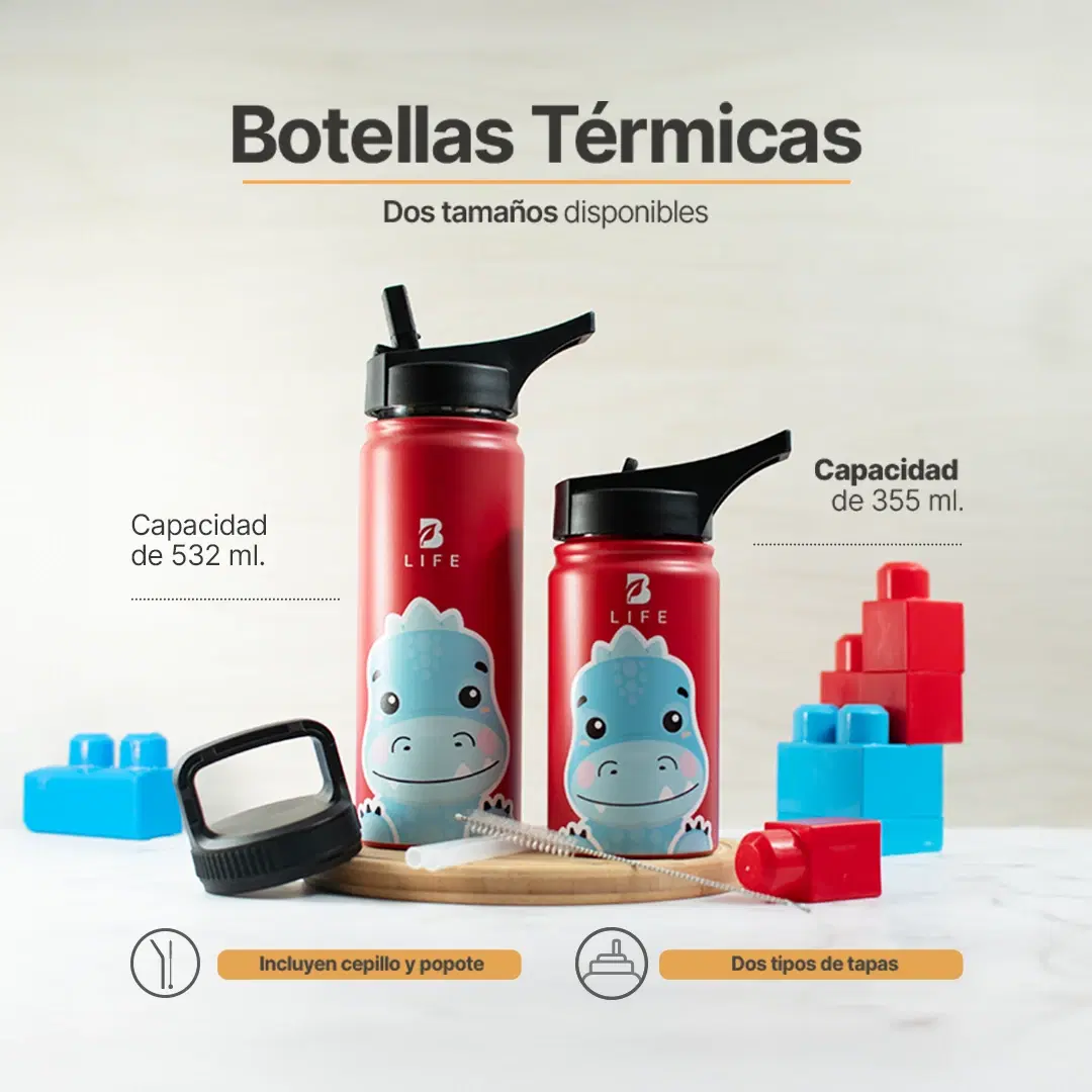 Imagen de Botella Térmica Para Niños | Dinosaurio 355 y 532 ml