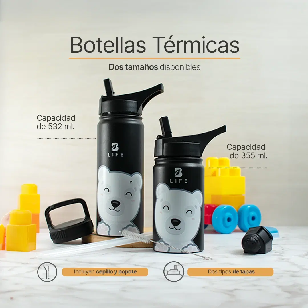 Imagen de Botella Térmica Para Niños | Oso Polar 355 y 532 ml