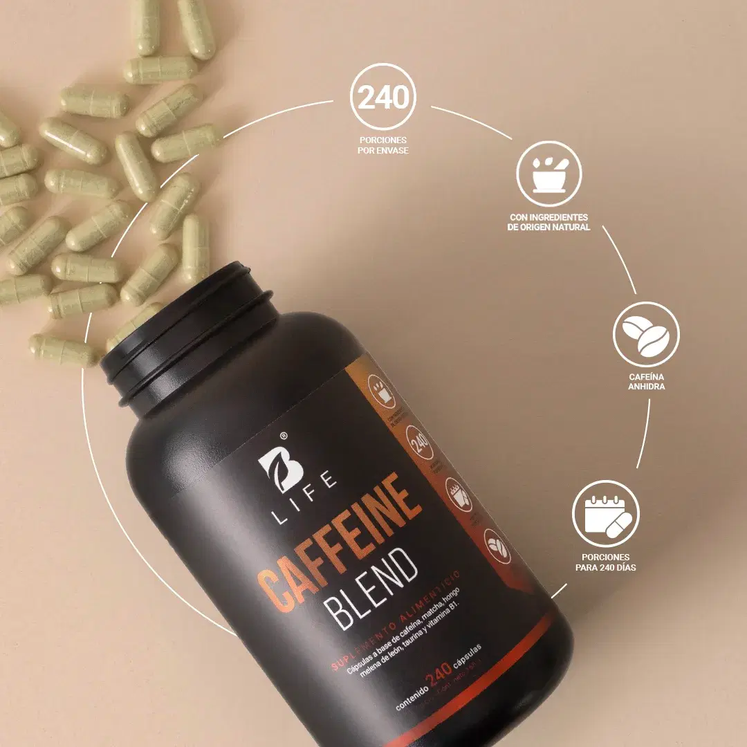 Imagen de Cafeína Anhidra | con Matcha, Melena de León, Taurina y Vitamina B1 | 240 Cápsulas