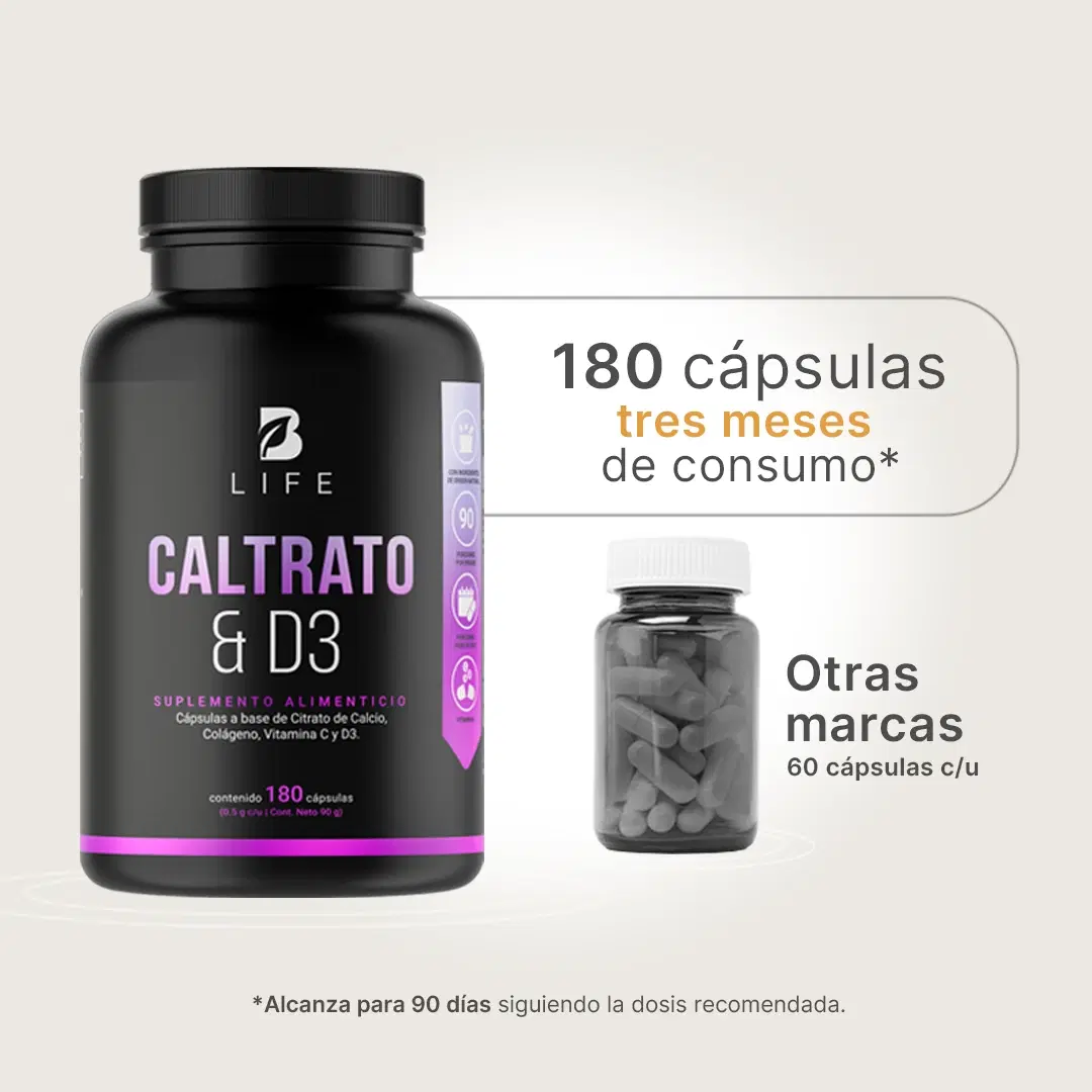 Imagen de Citrato de Calcio y Vitamina D3 | con Vitamina C | 180 cápsulas