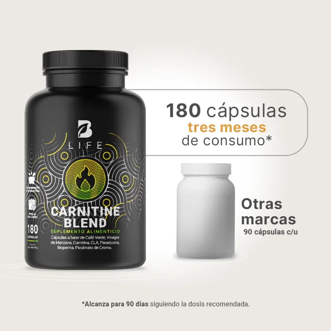 Imagen de Carnitina | con Café Verde, Vinagre de Manzana, CLA y Picolinato de Cromo | 180 Cápsulas