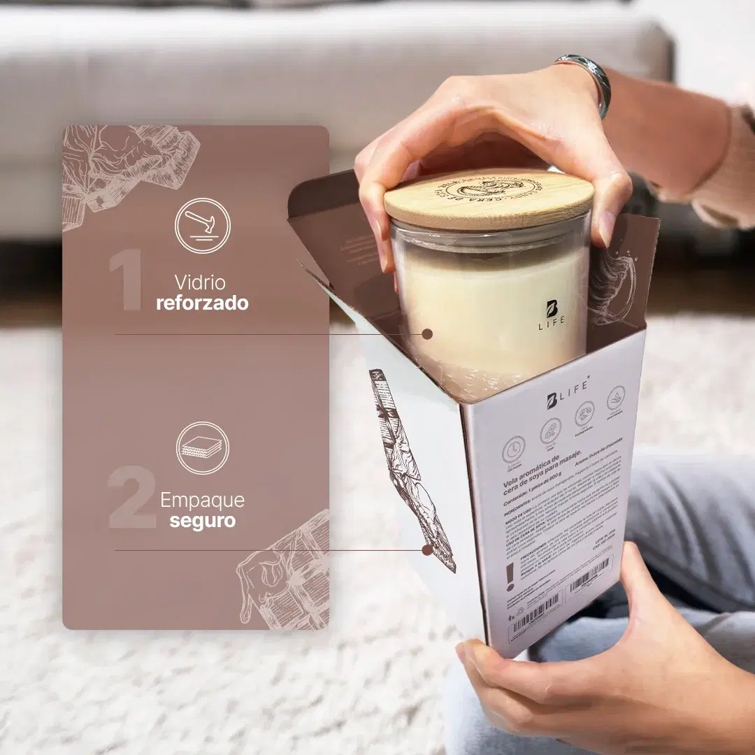 Imagen de Chocolate Candy Aromatic Candle | Vela Aromática Dulce de Chocolate 600 g