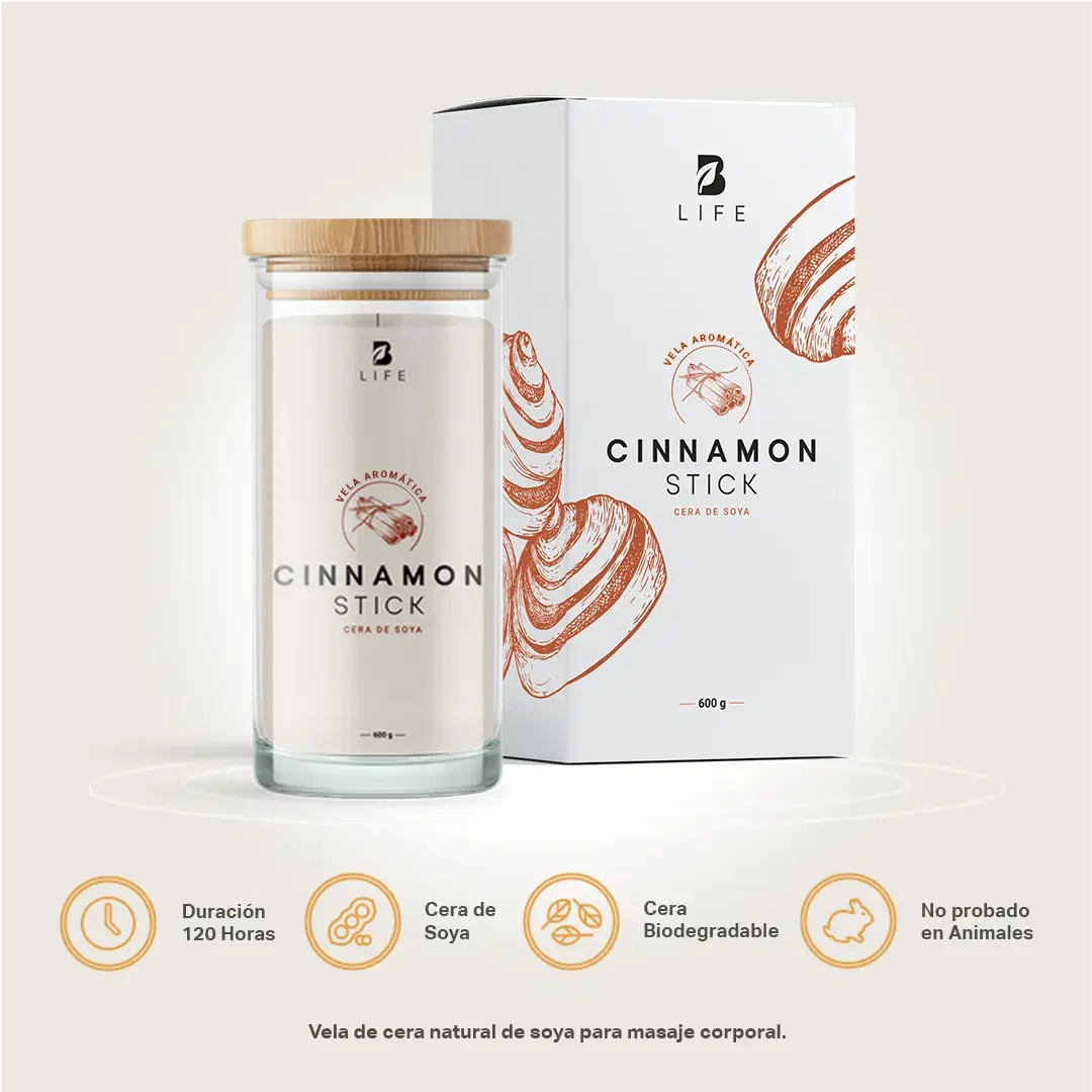 Imagen de Cinnamon Stick Aromatic Candle | Vela Aromática de Canela 600 g