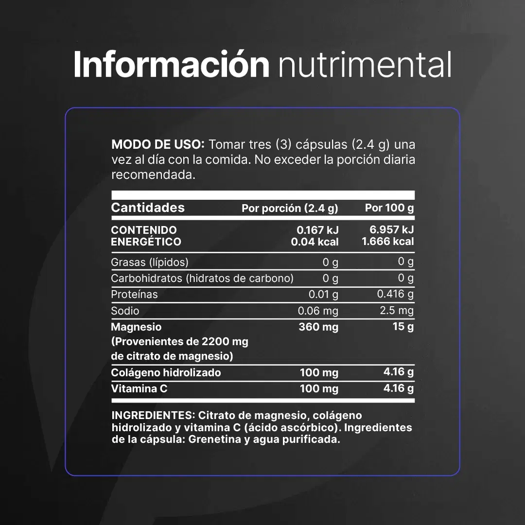 Imagen de Citrato de Magnesio Puro | con Vitamina C y Colágeno Hidrolizado