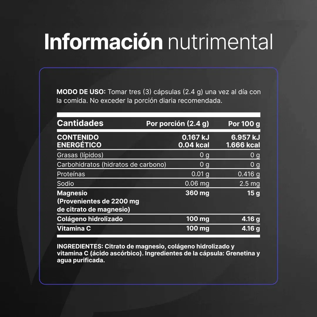 Imagen de Citrato de Magnesio Puro | con Vitamina C y Colágeno Hidrolizado