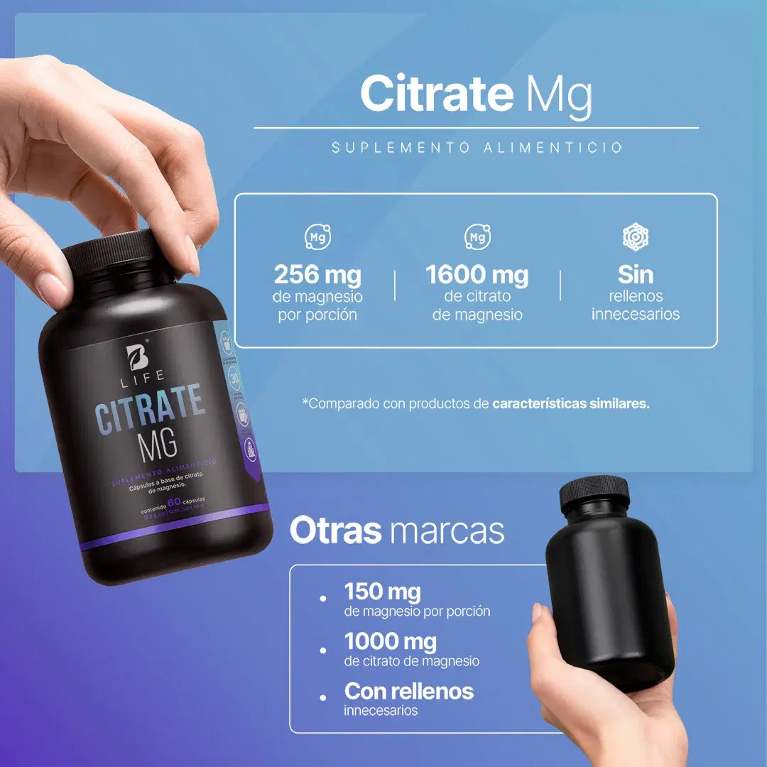 Imagen de Citrato de Magnesio Puro | 1600 mg por Porción | 60 Cápsulas