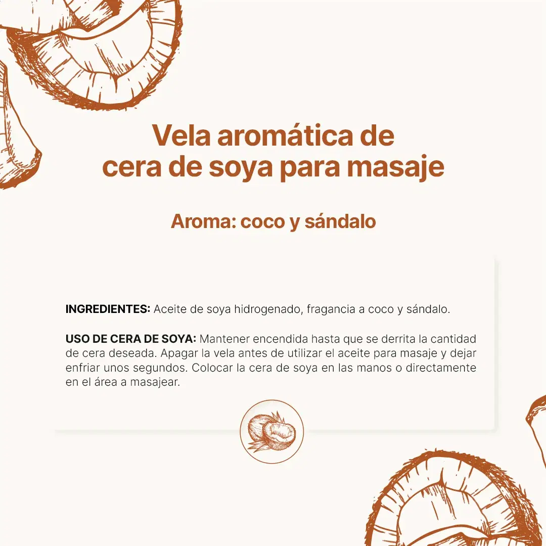 Imagen de Coconut Wood Aromatic Candle | Vela Aromática Coco y Sándalo 600 g