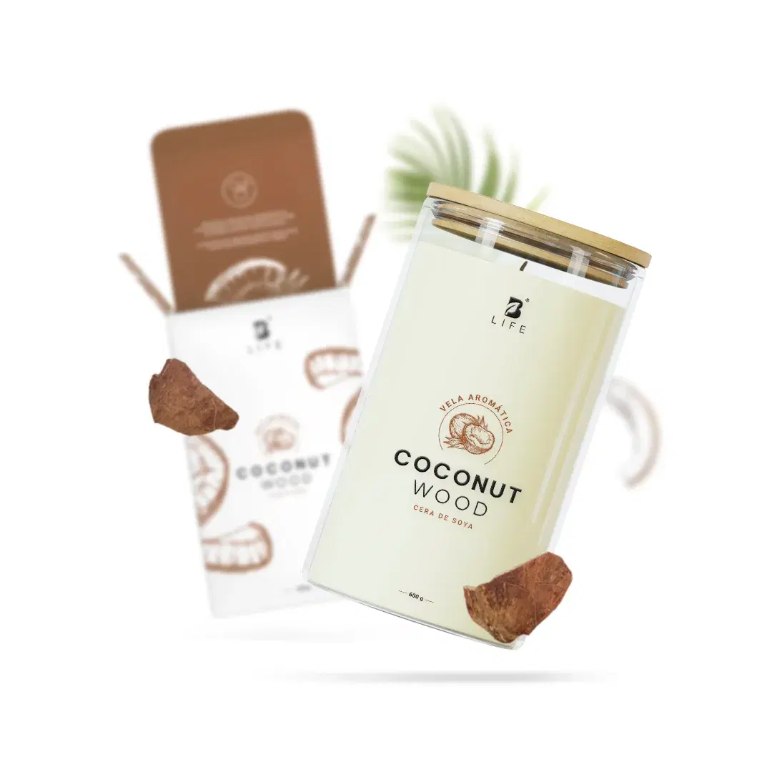Imagen de Coconut Wood Aromatic Candle | Vela Aromática Coco y Sándalo 600 g
