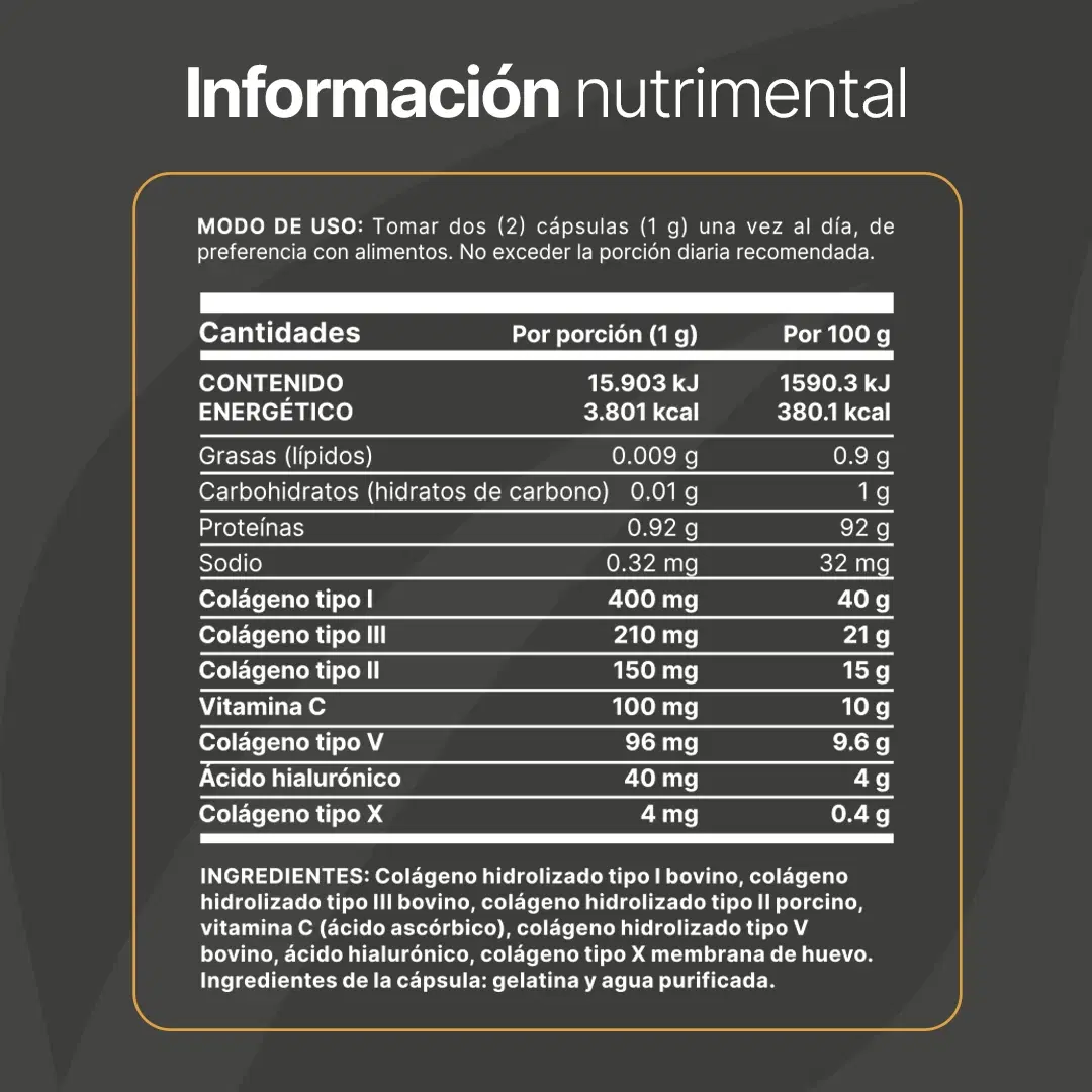 Imagen de Mezcla de colágenos | Tipo I,II,III,V y X | con Vitamina C