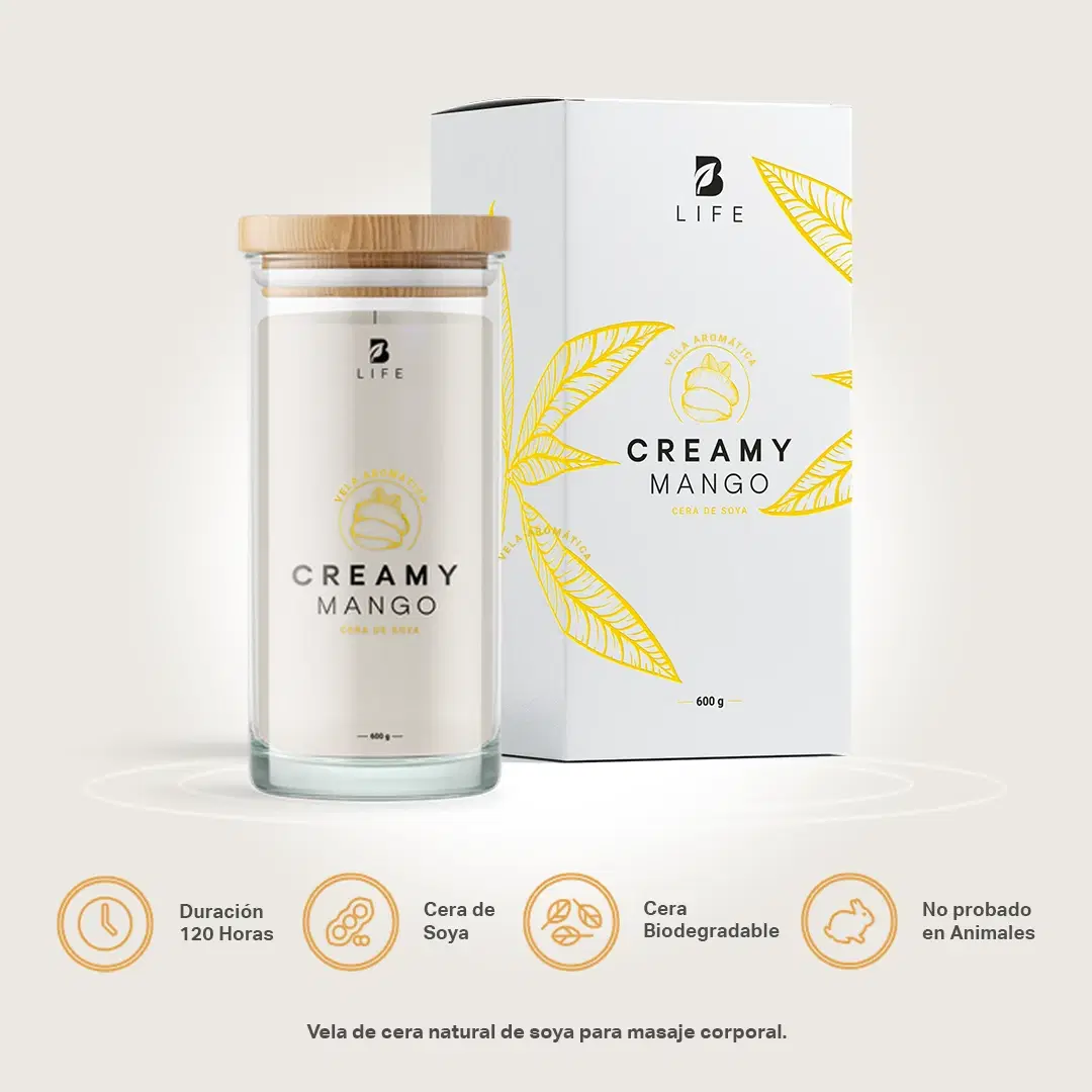 Imagen de Creamy Mango Aromatic Candle | Vela Aromática Esencia de Mango 600 g