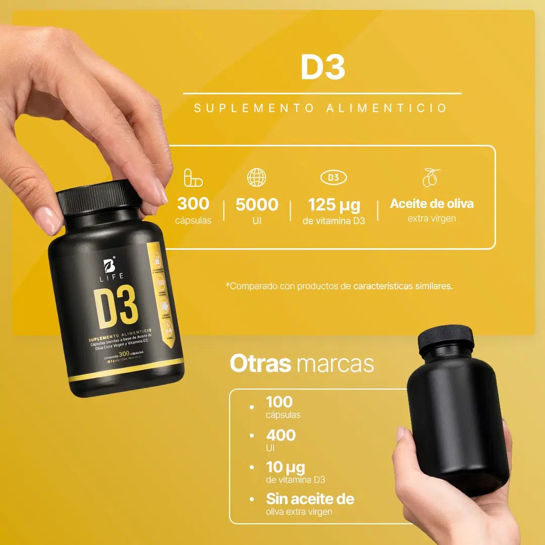 Imagen de Vitamina D3 con Aceite de Oliva Extra Virgen 5000 UI | 300 cápsulas