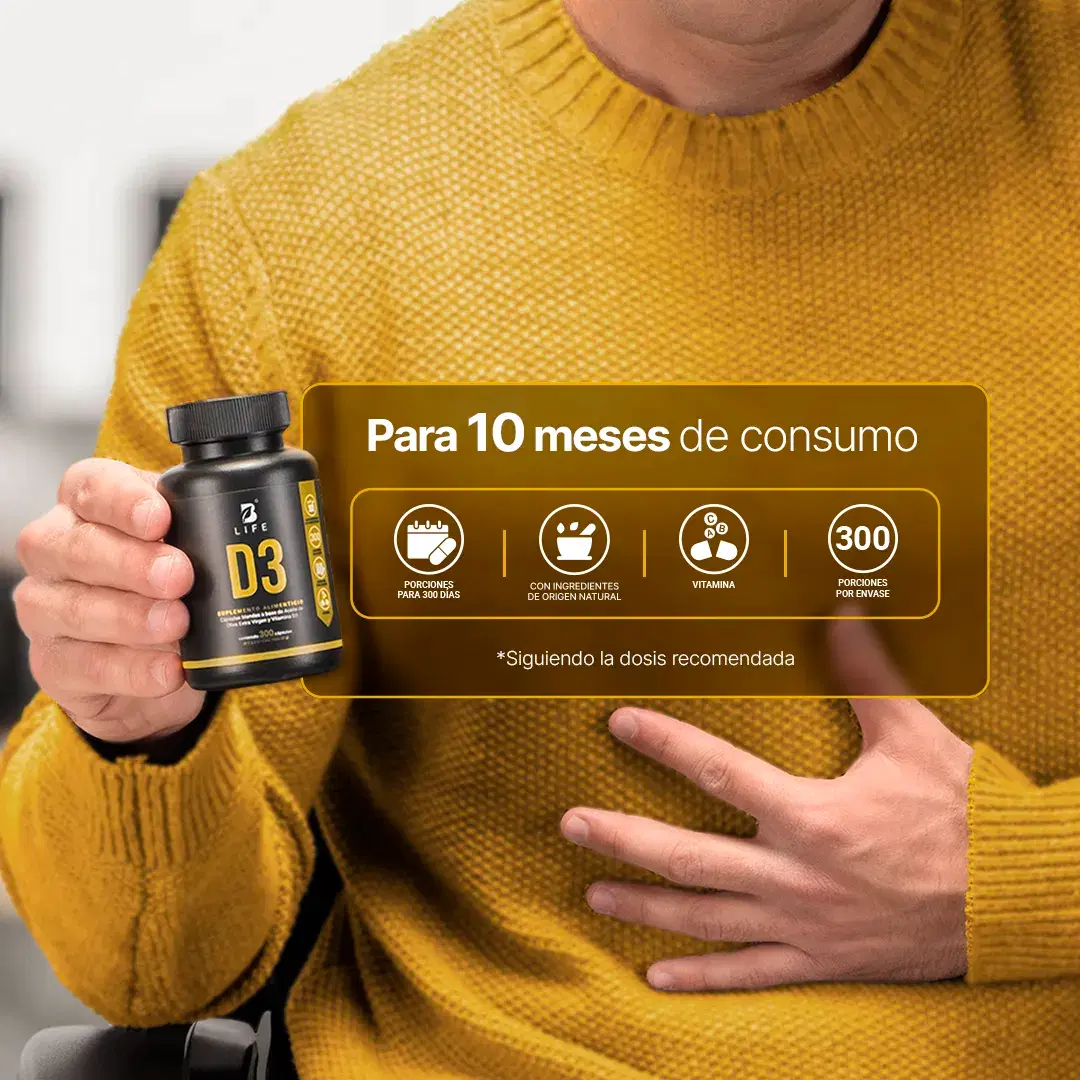 Imagen de Vitamina D3 con Aceite de Oliva Extra Virgen 5000 UI | 300 cápsulas