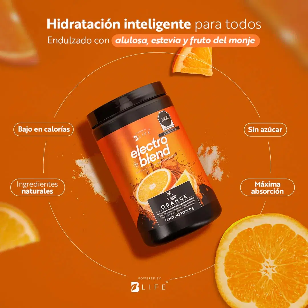 Imagen de Electroblend Orange | Bebida Hidratante Sin Azúcar sabor Naranja 60 servicios