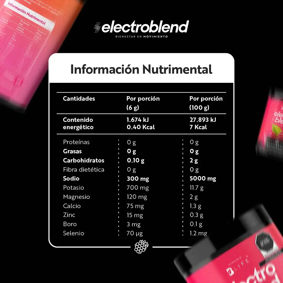 Imagen de Electroblend Raspberry | Bebida Hidratante Sin Azúcar sabor Frambuesa 60 servicios