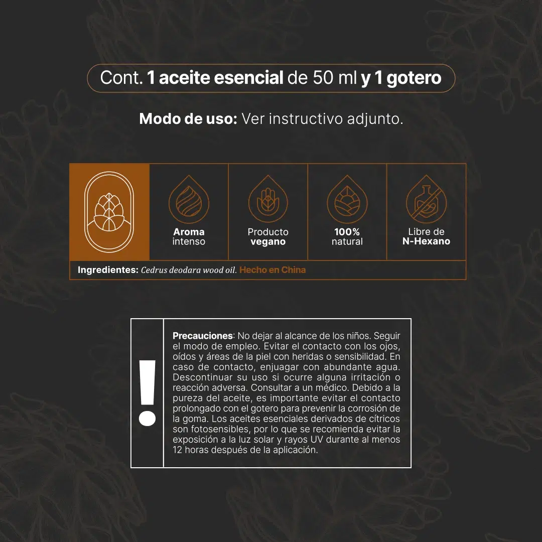 Imagen de Essential Oil Cedar | Aceite Esencial Cedro 50 ml