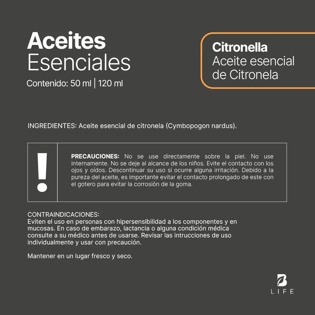 Imagen de Essential Oil Citronella | Aceite Esencial de Citronela 50 y 120 ml