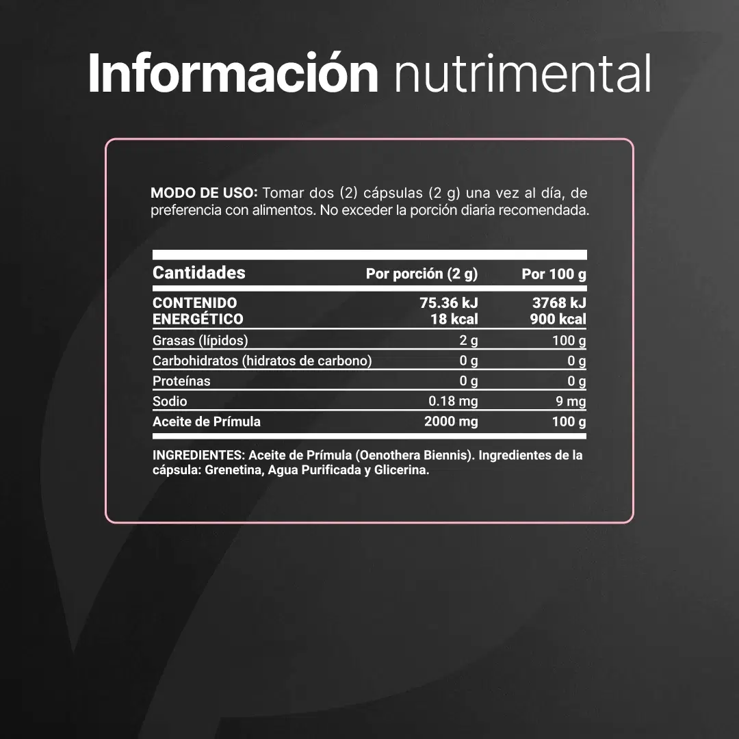 Imagen de Aceite de Prímula Puro | 180 Cápsulas con 1000mg por porción