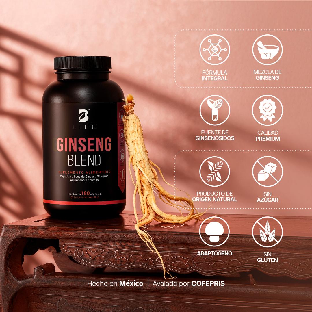 Imagen de Mezcla de Ginseng | origen Siberiano, Americano y Koreano | 180 Cápsulas | 1000 mg por porción