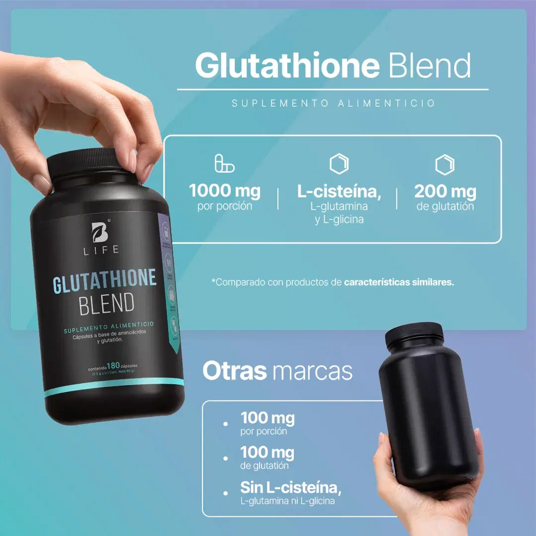 Imagen de Glutatión con L-Cisteína, L-Glutamina y L-Glicina | 1000 mg por Porción | 180 Cápsulas