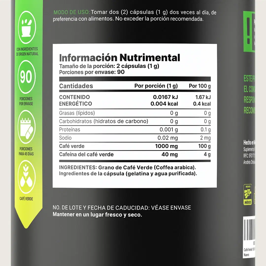 Imagen de Café Verde Puro | 1000 mg por porción