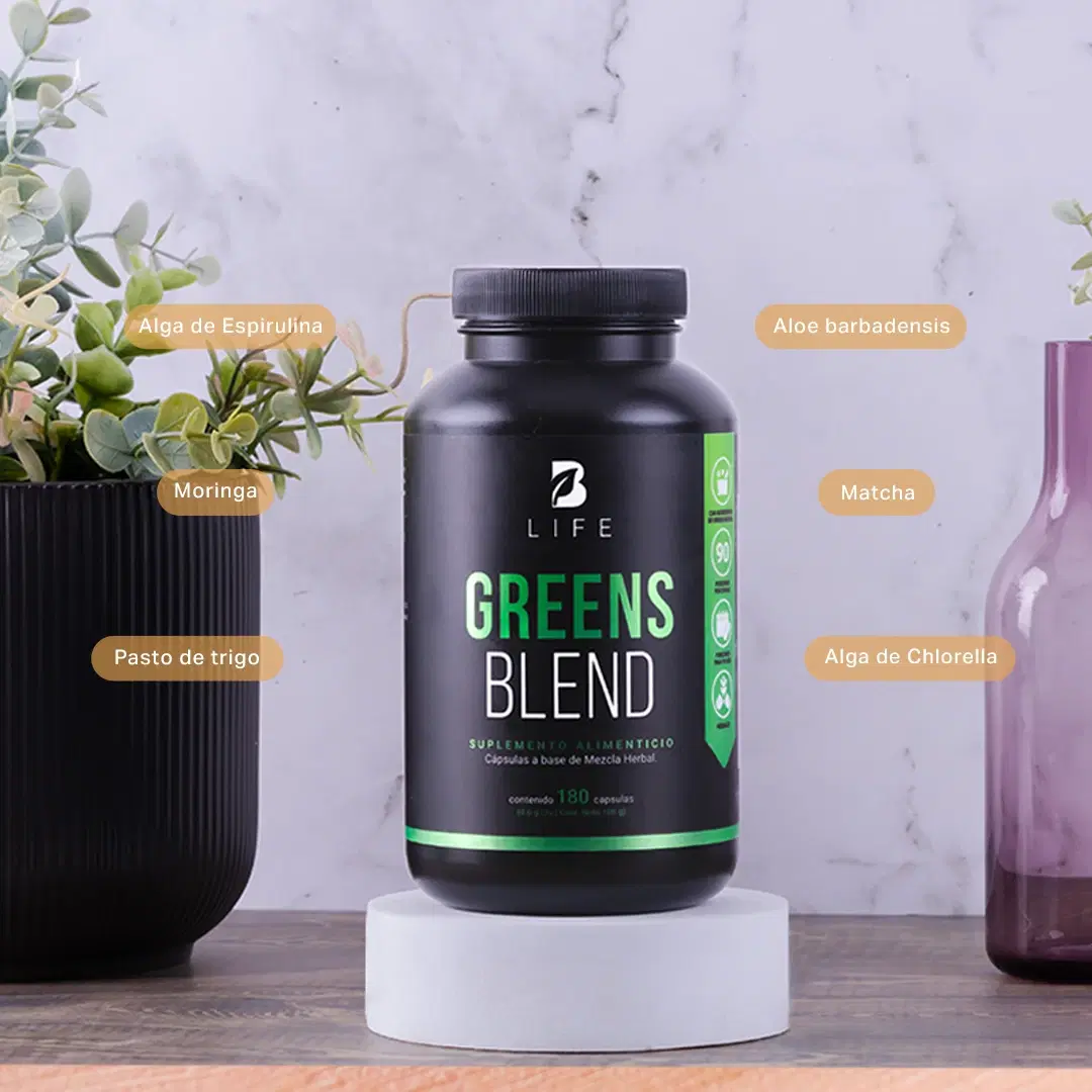 Imagen de Mezcla Herbal con Espirulina, Moringa, Wheatgrass, Clorela, Matcha y Aloe Vera | 180 Cápsulas