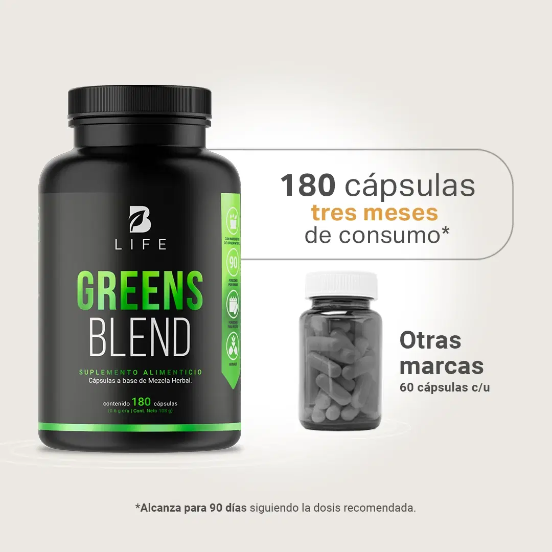 Imagen de Mezcla Herbal con Espirulina, Moringa, Wheatgrass, Clorela, Matcha y Aloe Vera | 180 Cápsulas