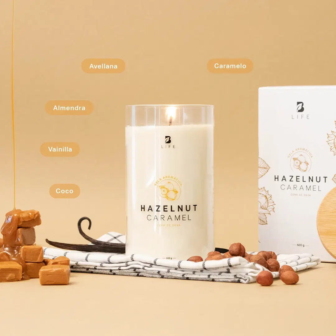 Imagen de Hazelnut Caramel Aromatic Candle | Vela Aromática Avellana y Caramelo 600 g