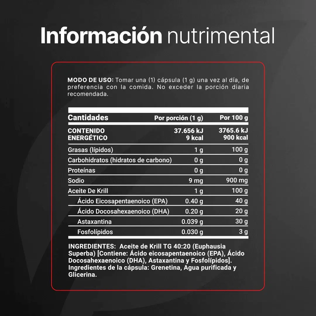 Imagen de Aceite de Krill | 1000 mg de (EPA y DHA) con Astaxantina y Fosfolípidos
