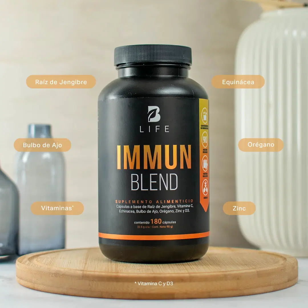 Imagen de Mezcla con Jengibre, Vitamina C, D3, Zinc, Equinácea, Orégano y Ajo | 1000 mg por Porción